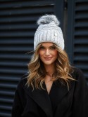 Winter hat with ribbing, light gray C32 - Online store - Boutique